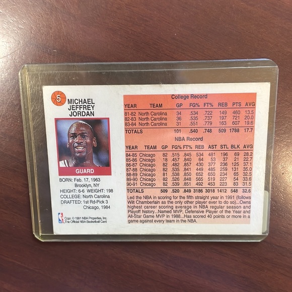 1991 NBA Hoops Michael Jordan - Picture 2 of 2